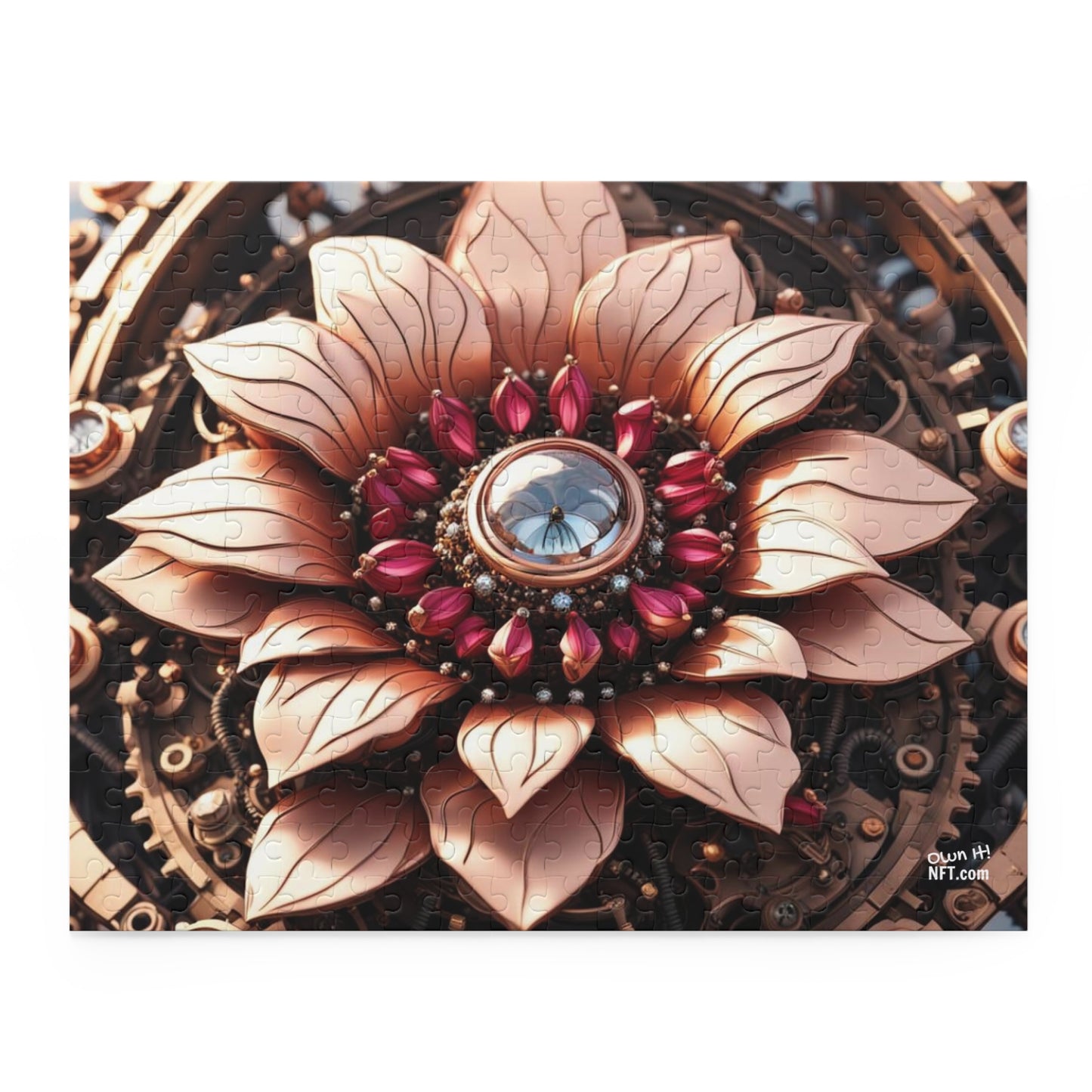 Steampunk Dahlia Flower NFT Art Collection Puzzle (120, 252, 500-Piece)