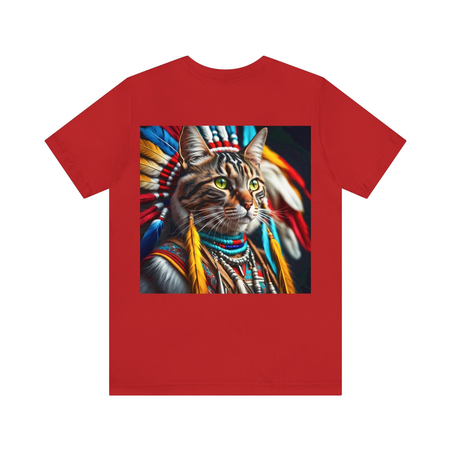 American Indian Chief Cat Profession NFT Art Unisex Jersey Short Sleeve Tee