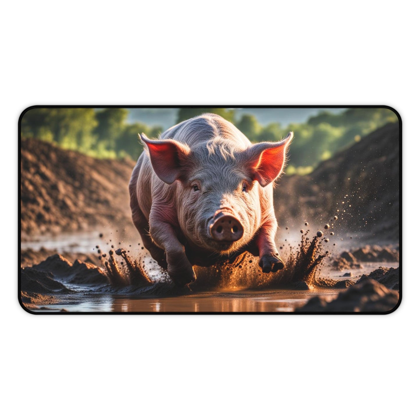 Pig in Mud Desk Mat