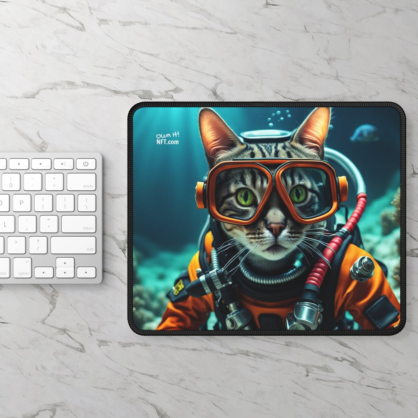 The Scuba Diver Cat Profession NFT Art Gaming Mouse Pad