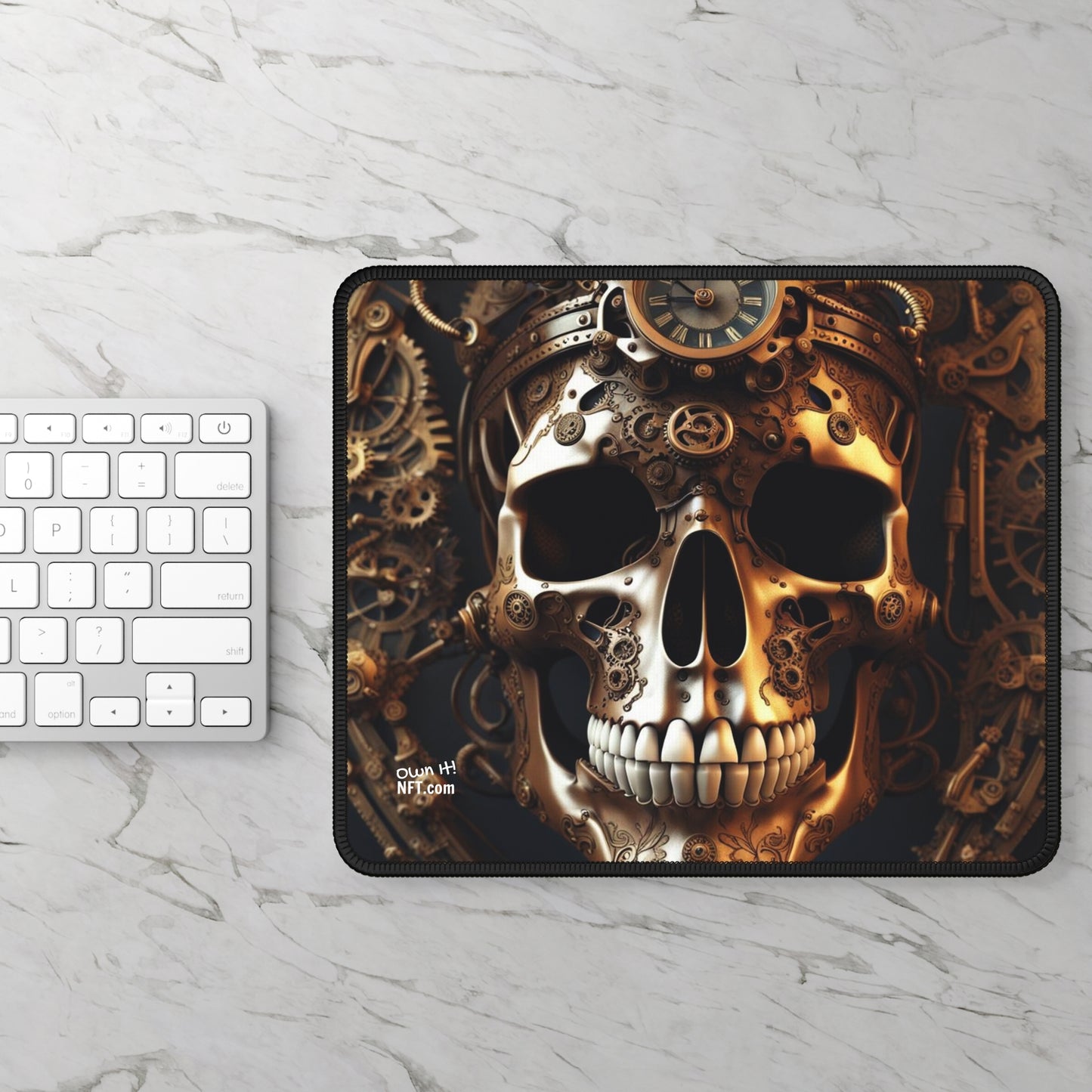 Steampunk Skull NFT Art Gaming Mouse Pad