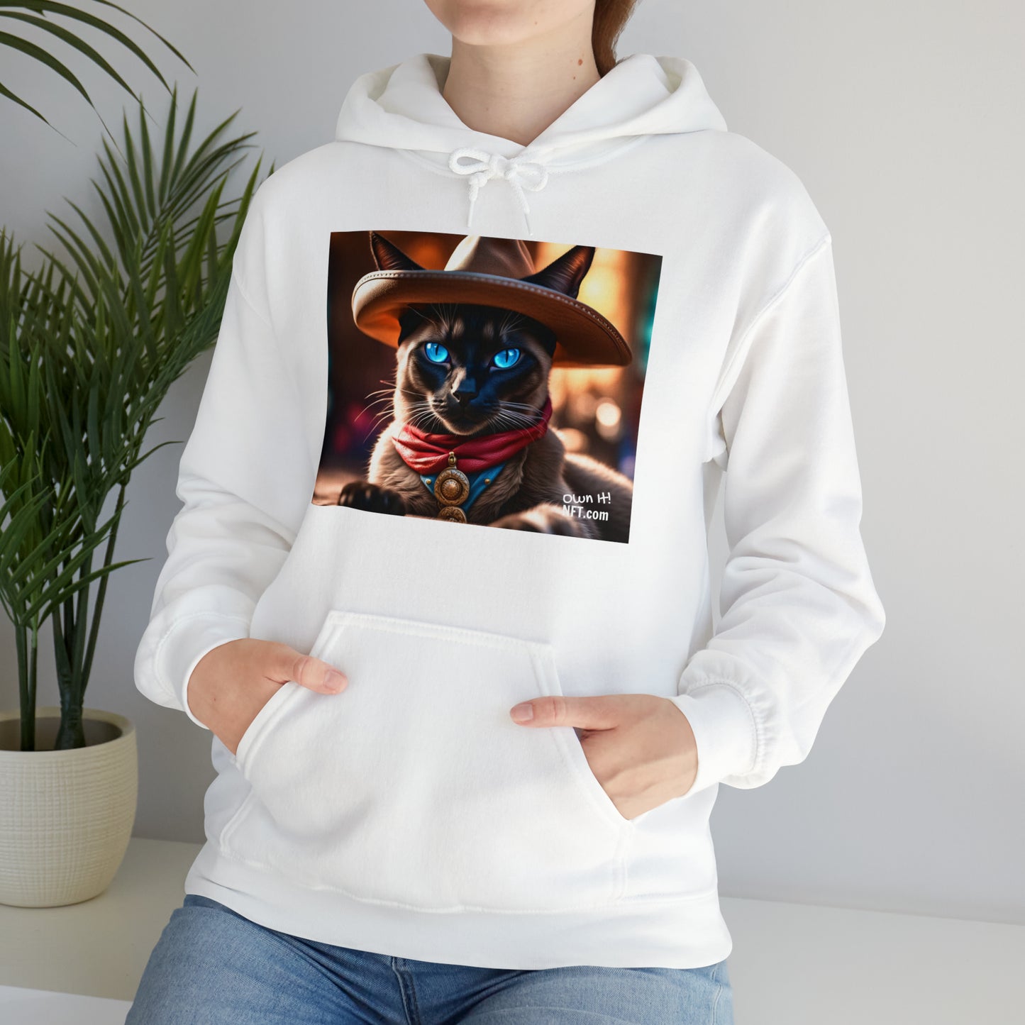 The Cowboy Cat Profession NFT Art Unisex Heavy Blend™ Hooded Sweatshirt