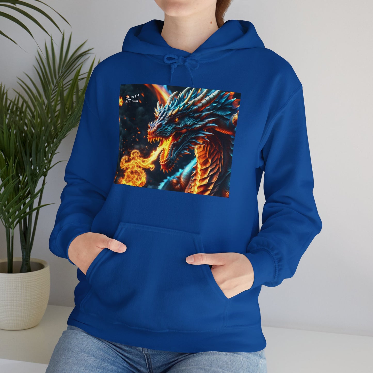 Fan Inspired Fire-Breathing Dragon NFT Art Unisex Heavy Blend™ Hooded Sweatshirt