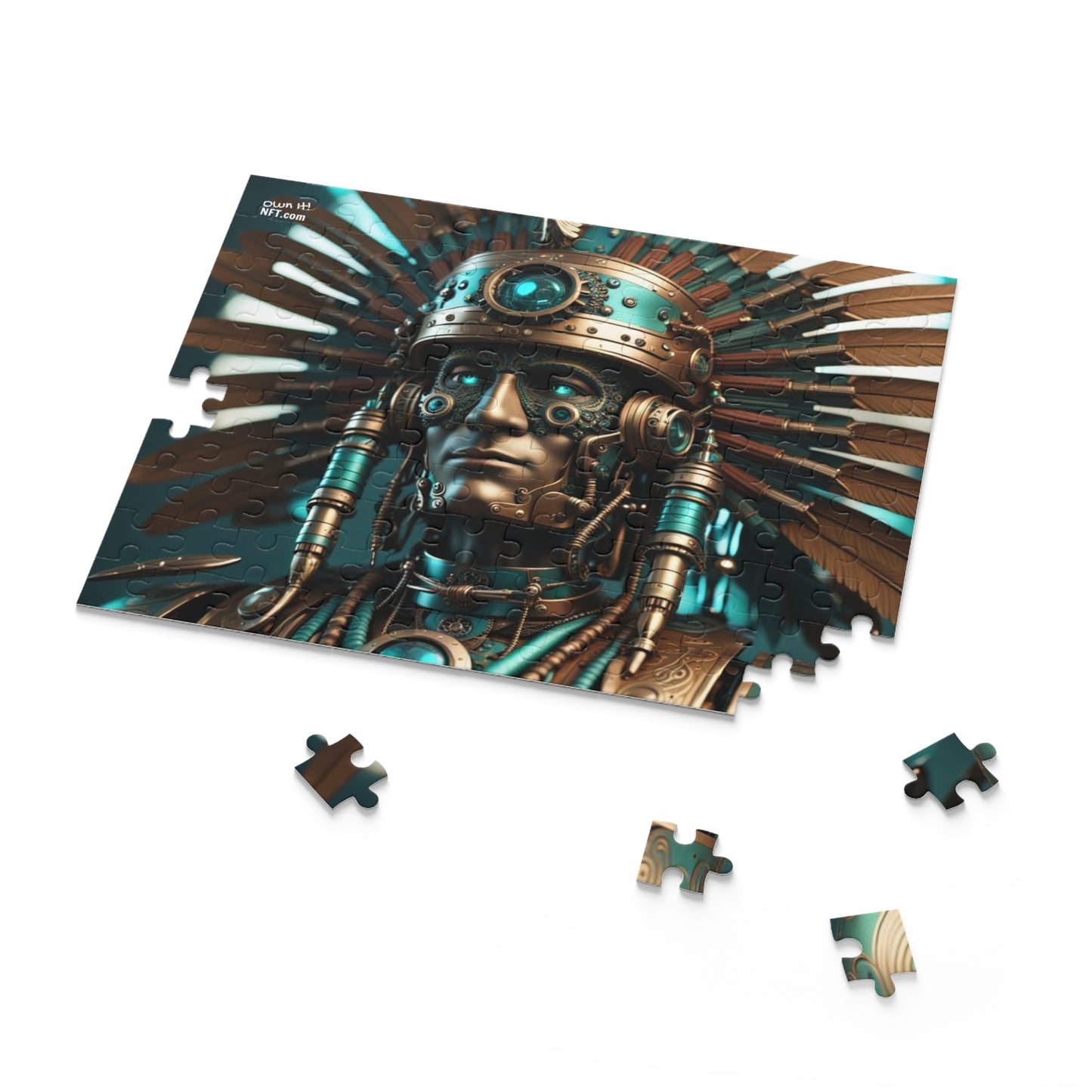 Steampunk American Indian Chief NFT Art Collection Puzzle (120, 252, 500-Piece)