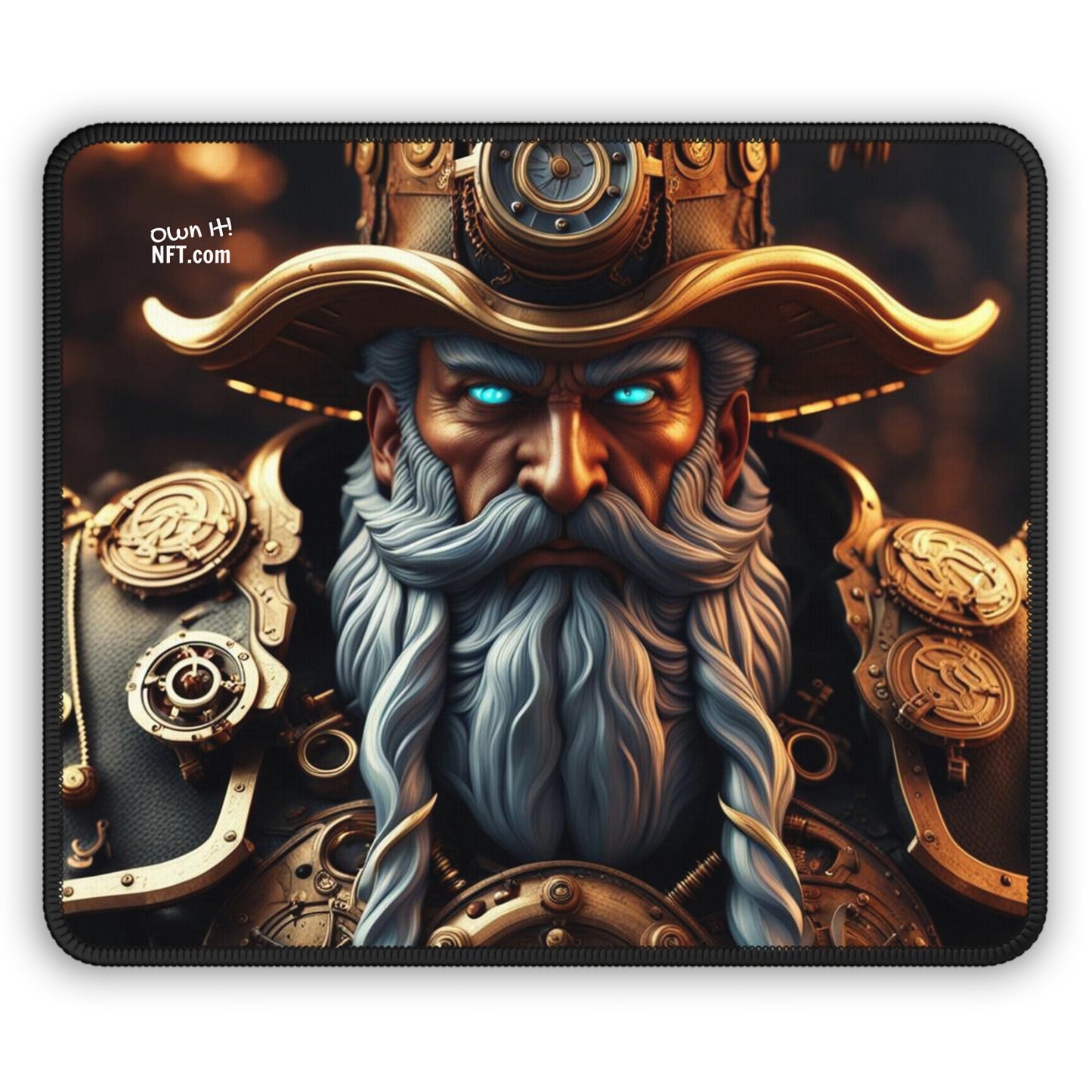 Steampunk Norse God Odin NFT Art Gaming Mouse Pad