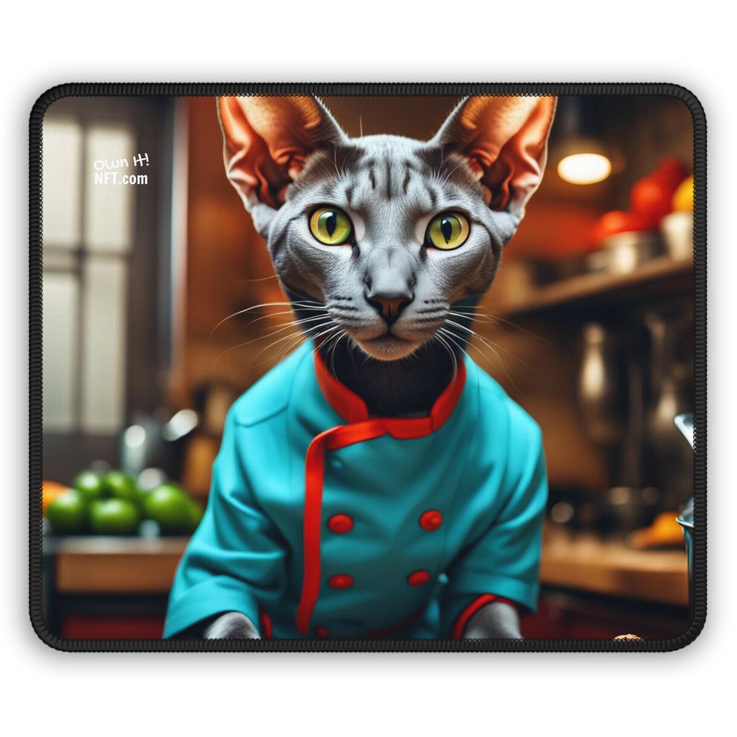 The Head Chef Cat Profession NFT Art Gaming Mouse Pad