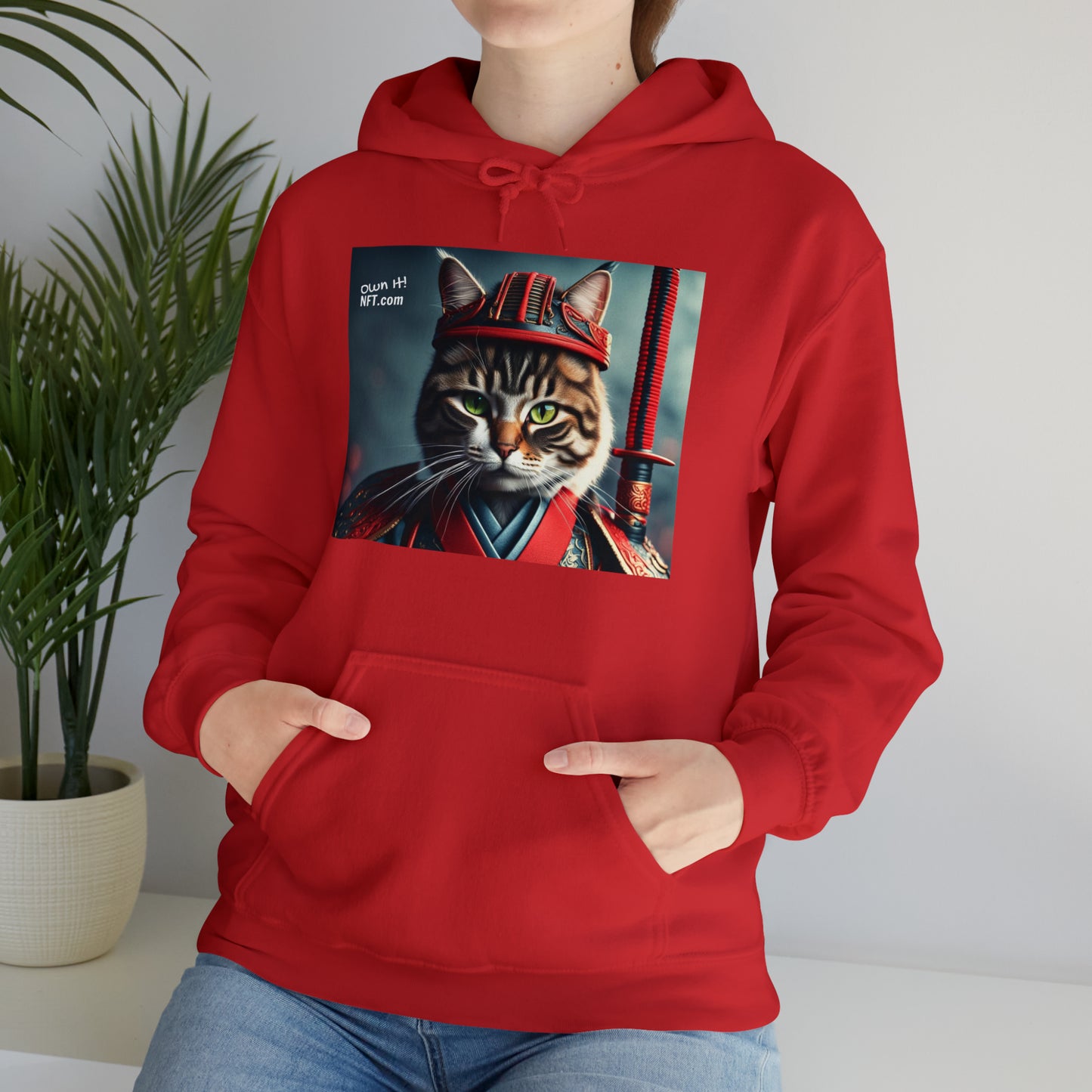 The Samurai Cat Profession NFT Art Unisex Heavy Blend™ Hooded Sweatshirt