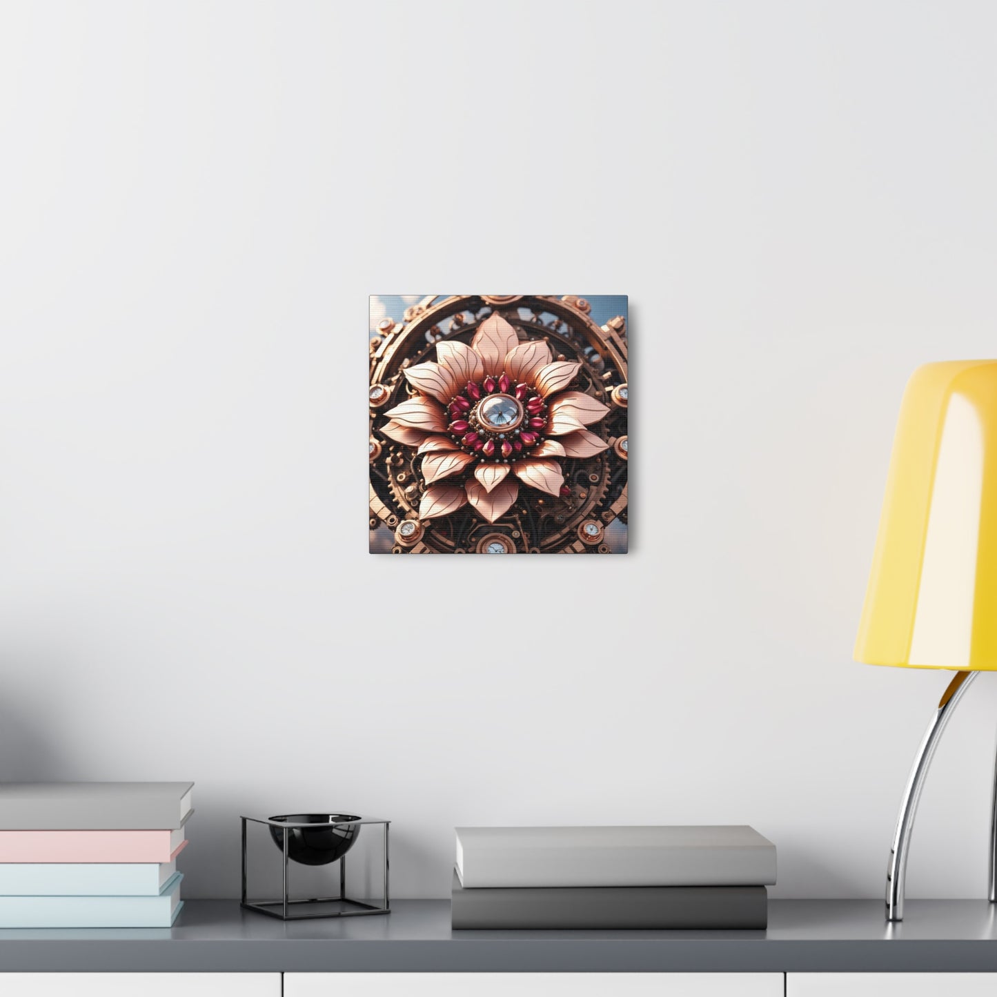 Steampunk Dahlia Flower NFT Art Canvas Gallery Wraps