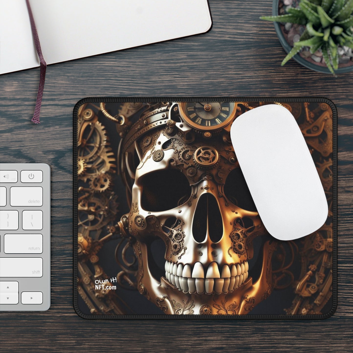 Steampunk Skull NFT Art Gaming Mouse Pad