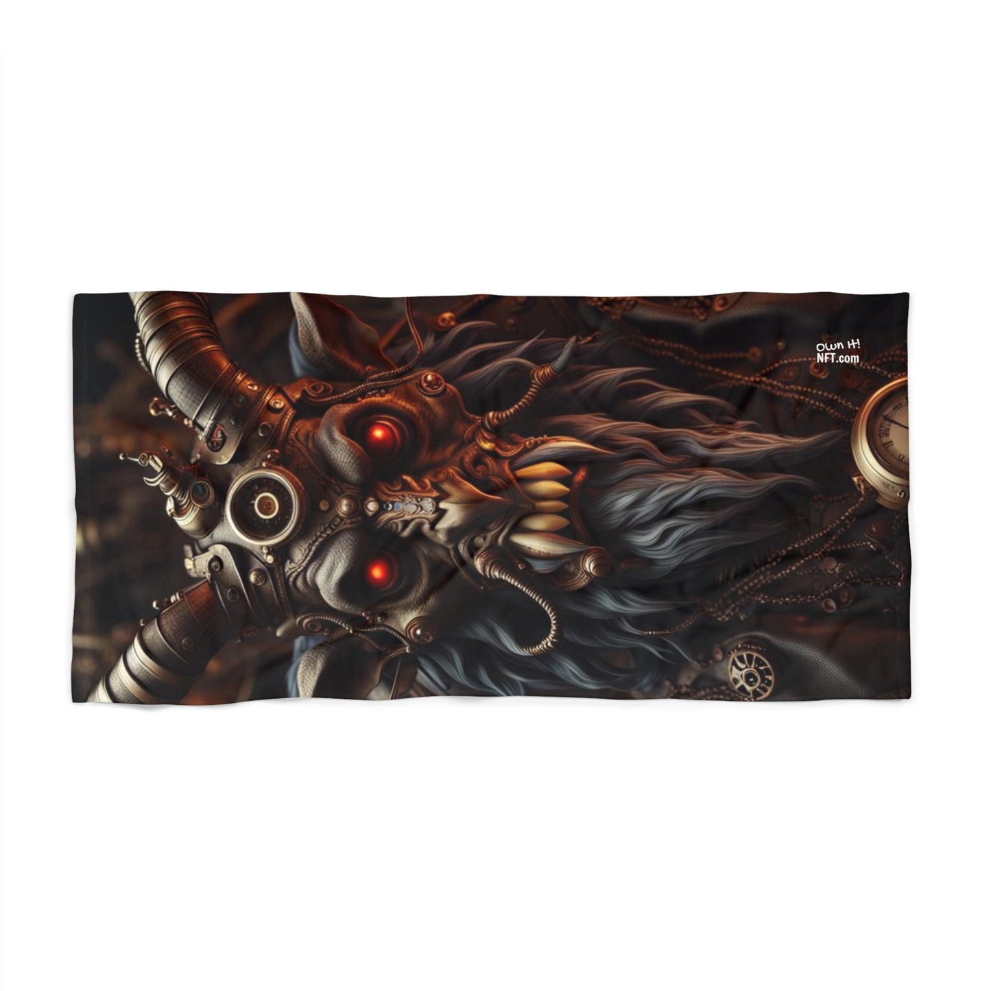 Steampunk Krampus NFT Art Beach Towel