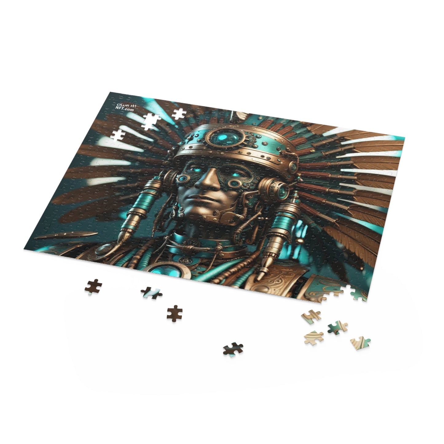 Steampunk American Indian Chief NFT Art Collection Puzzle (120, 252, 500-Piece)