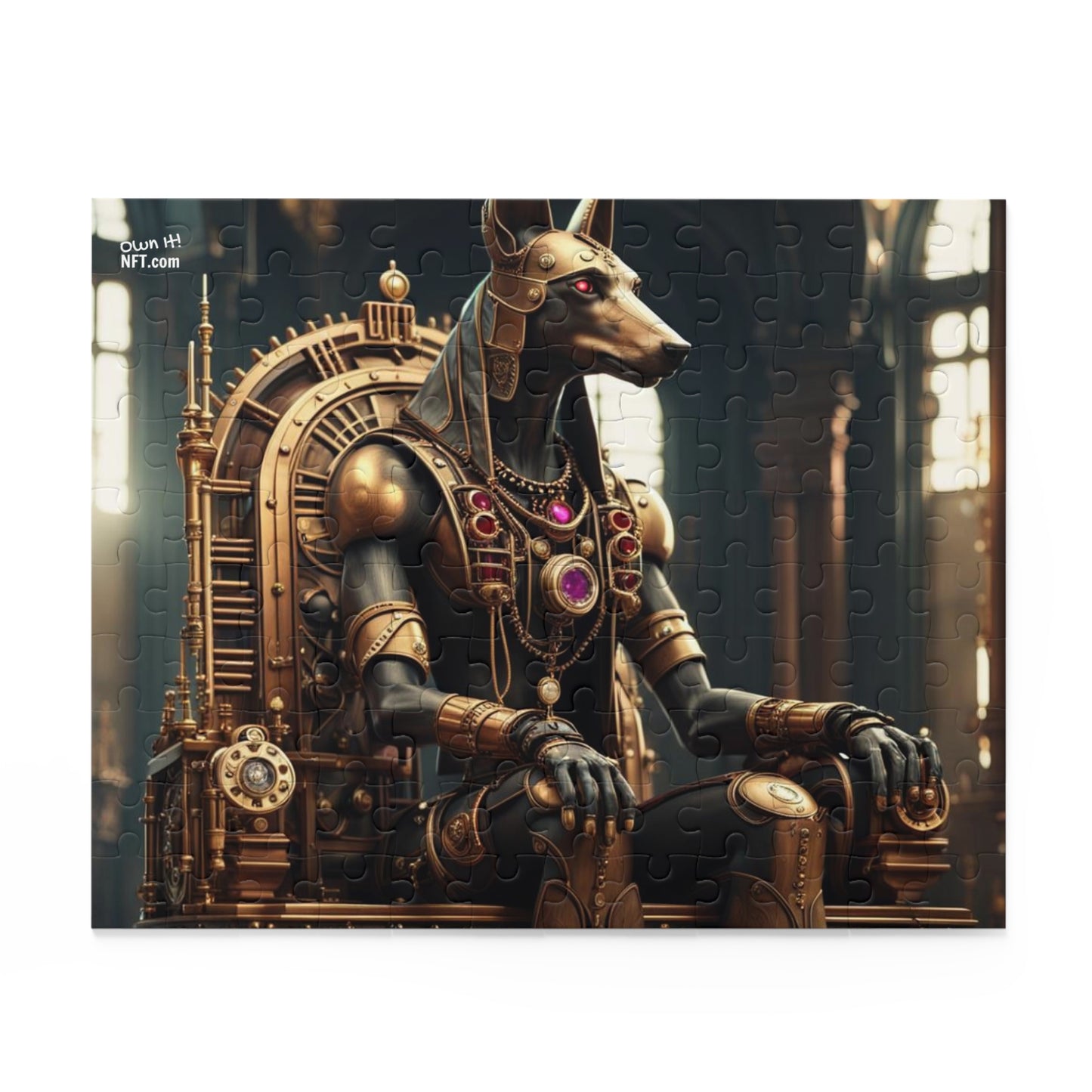 Steampunk Egyptian God Anubis NFT Art Collection Puzzle (120, 252, 500-Piece)