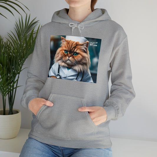 The Nurse Cat Profession NFT Art Unisex Heavy Blend™ Hooded Sweatshirt