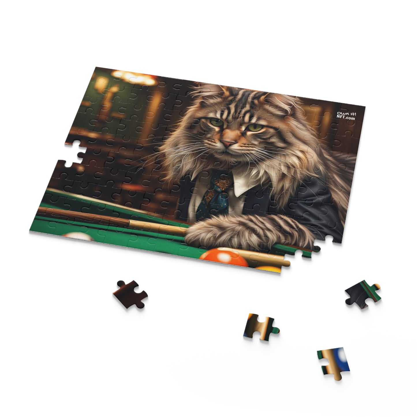 Pool Shark Cat Profession NFT Art Collection Puzzle (120, 252, 500-Piece)