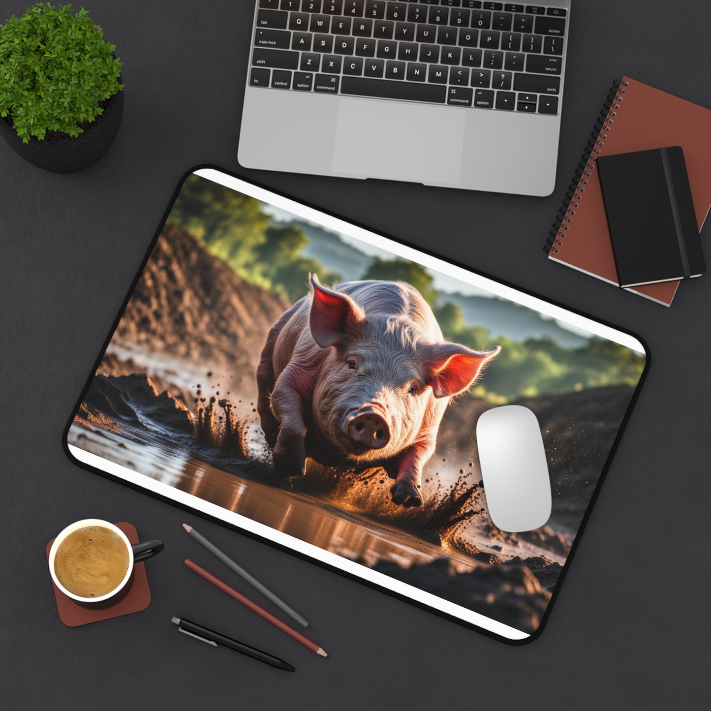 Pig in Mud Desk Mat