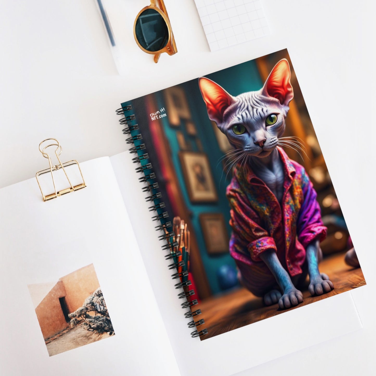 The Artist Cat Profession NFT Art Spiral Notebook - Ruled Line