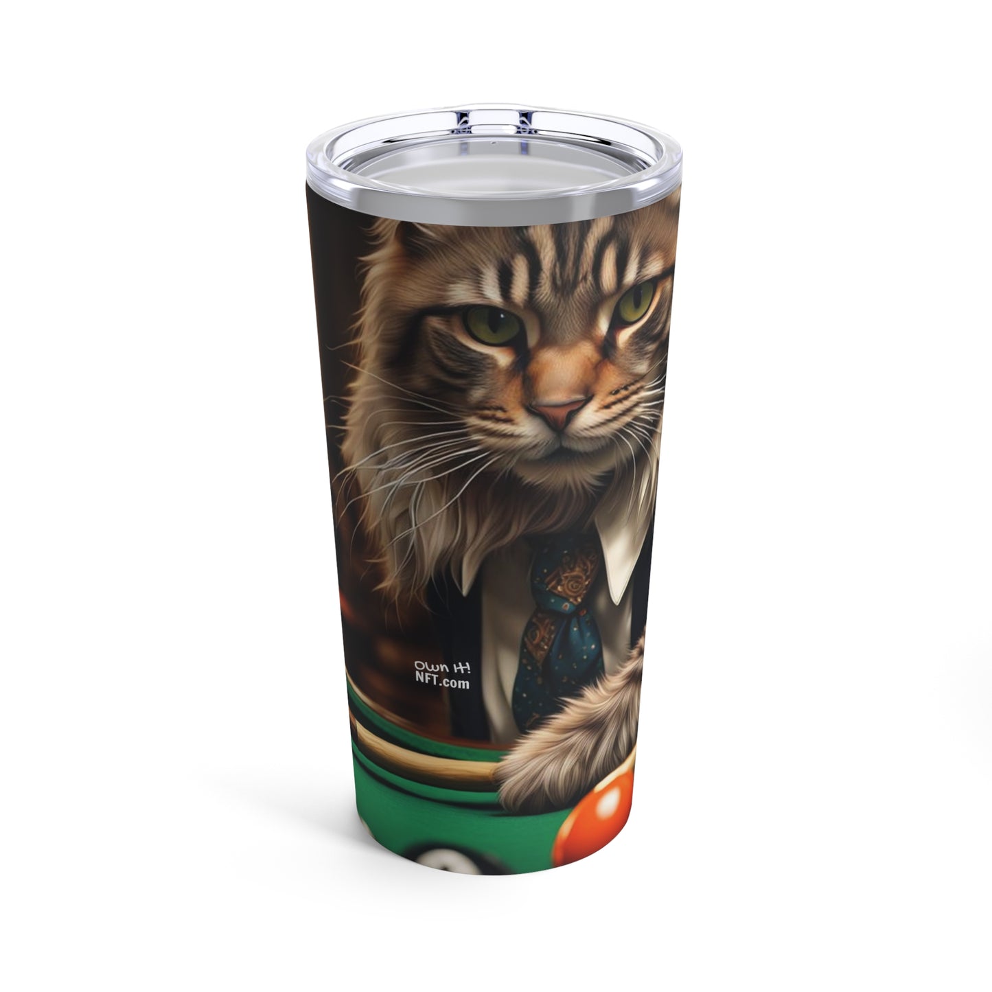 The Pool Shark Cat Profession NFT Art Tumbler 20oz