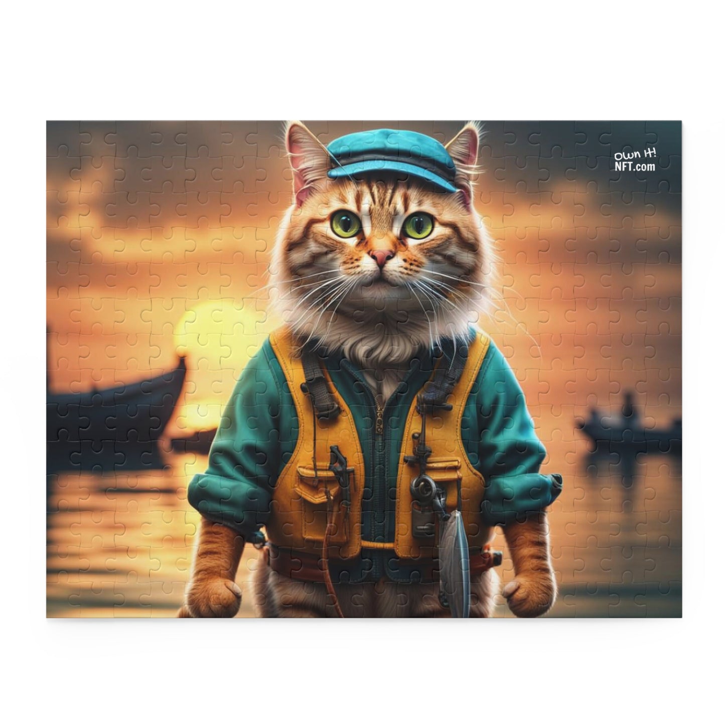 Fisherman Cat Profession NFT Art Collection Puzzle (120, 252, 500-Piece)