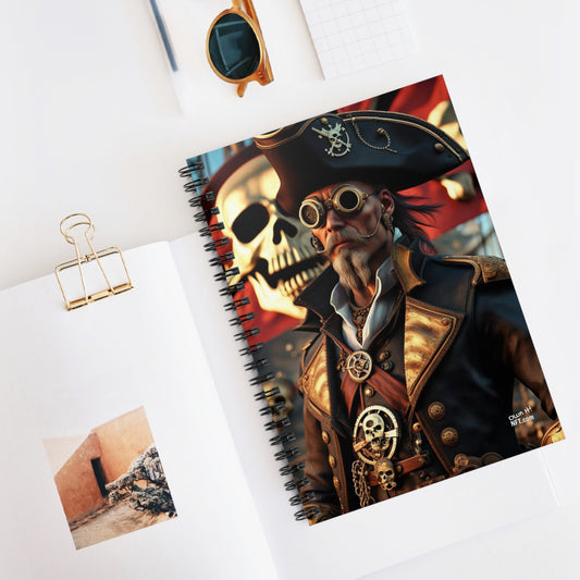 Steampunk Pirate NFT Art Spiral Notebook - Ruled Line