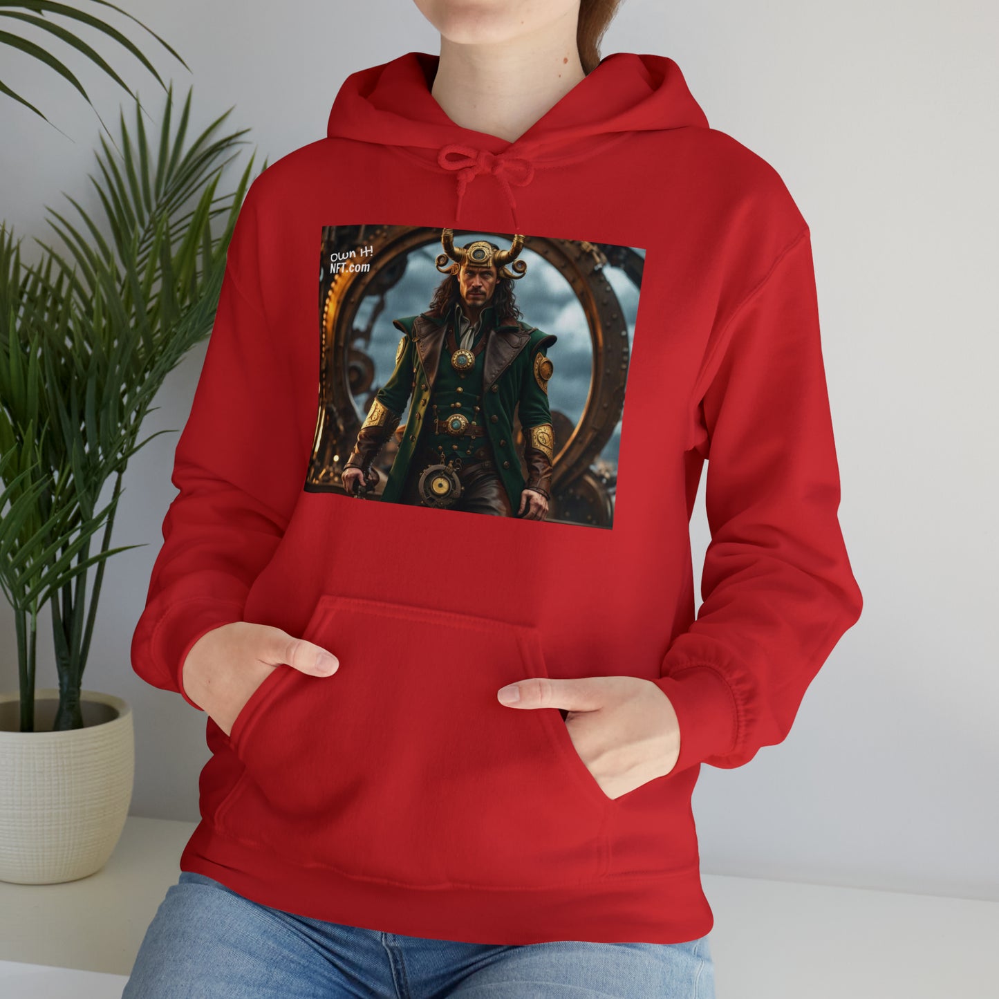 Steampunk Norse God Loki NFT Art Unisex Heavy Blend™ Hooded Sweatshirt