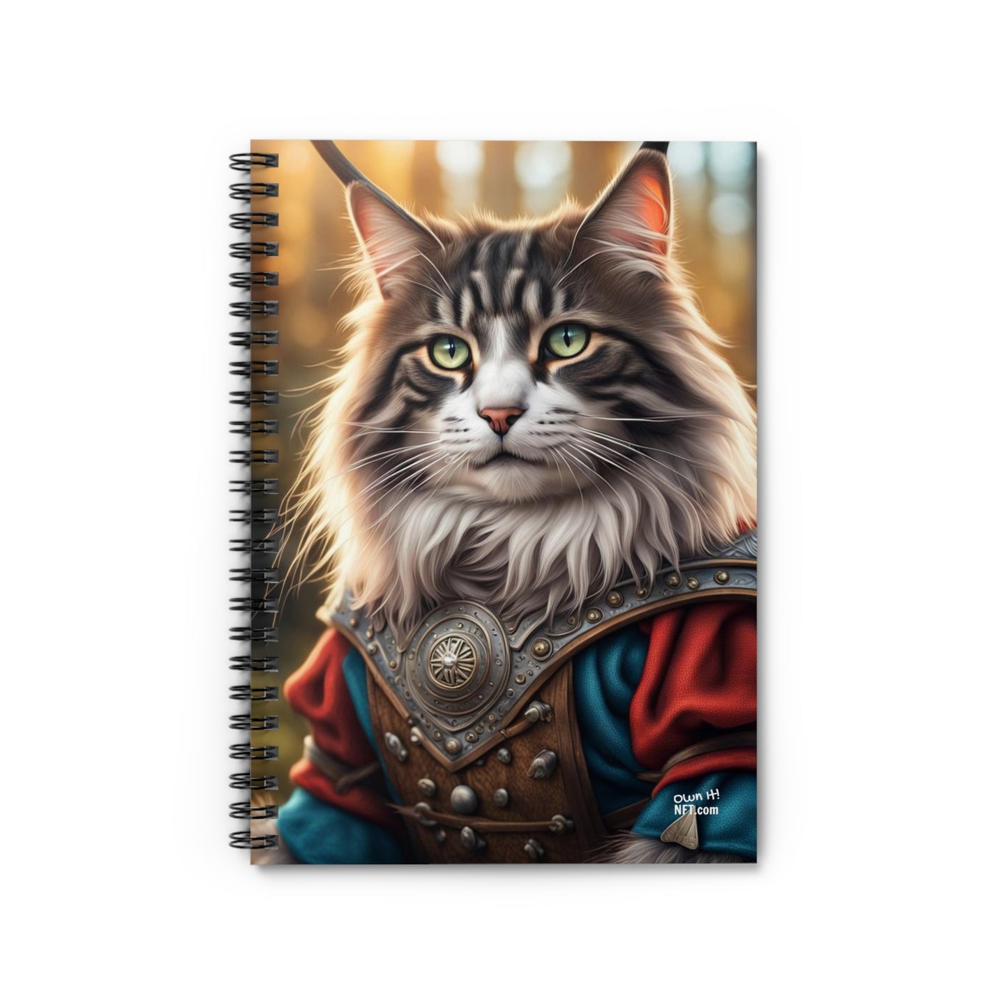 The Viking Cat Profession NFT Art Spiral Notebook - Ruled Line