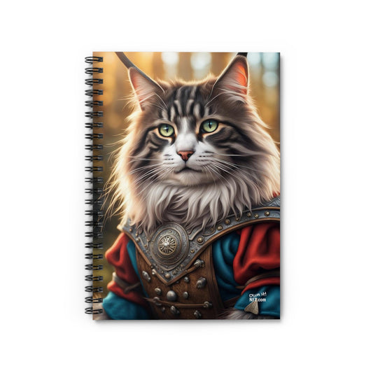 The Viking Cat Profession NFT Art Spiral Notebook - Ruled Line