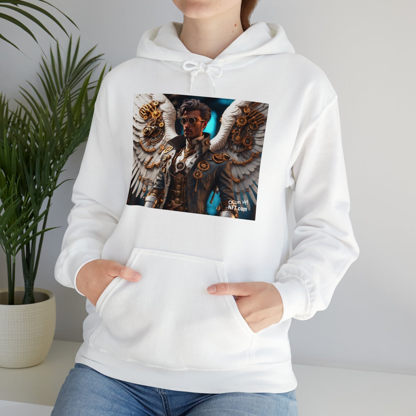 Steampunk Angel NFT Art Unisex Heavy Blend™ Hooded Sweatshirt