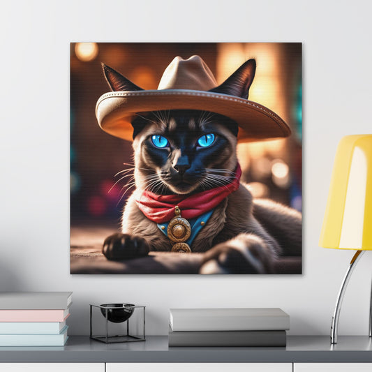 The Cowboy Cat Profession NFT Art Canvas Gallery Wraps