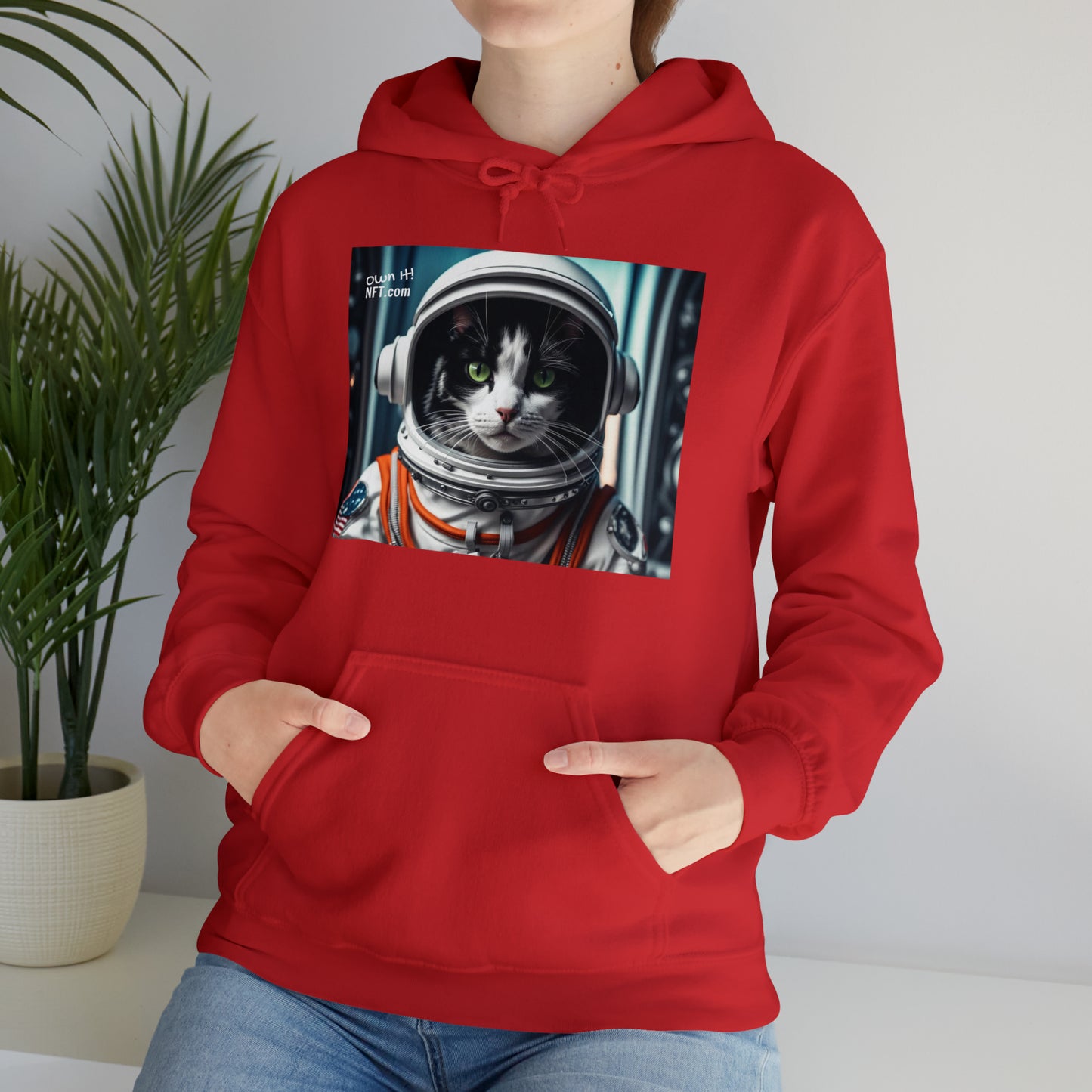 The Astronaut Cat Profession NFT Art Unisex Heavy Blend™ Hooded Sweatshirt