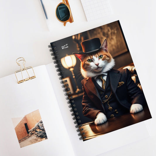 The Mafia Boss Cat Profession NFT Art Spiral Notebook - Ruled Line