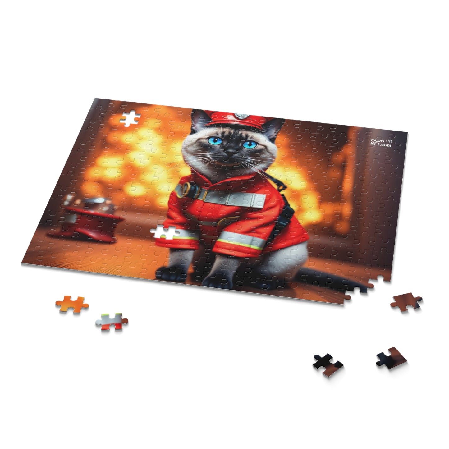 Fireman Cat Profession NFT Art Collection Puzzle (120, 252, 500-Piece)