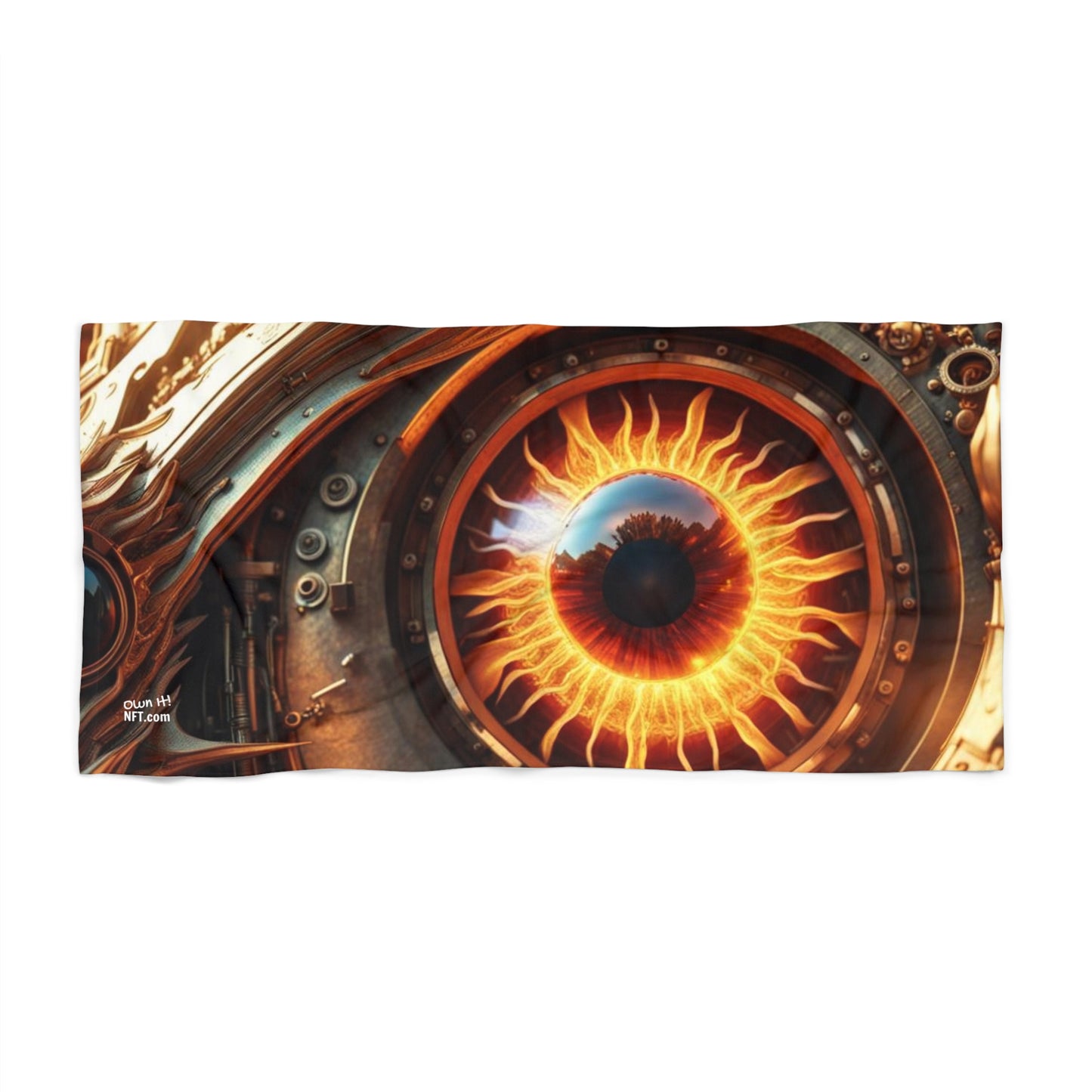 Steampunk Dragon's Eye NFT Art Beach Towel