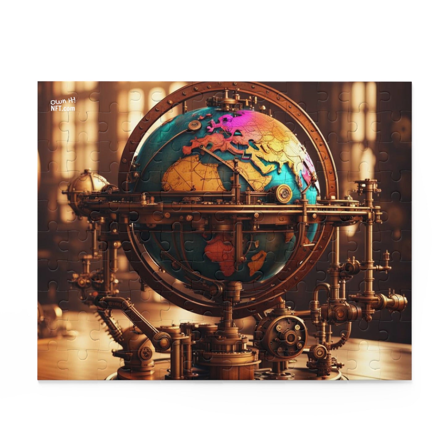 Steampunk World Globe NFT Art Collection Puzzle (120, 252, 500-Piece)