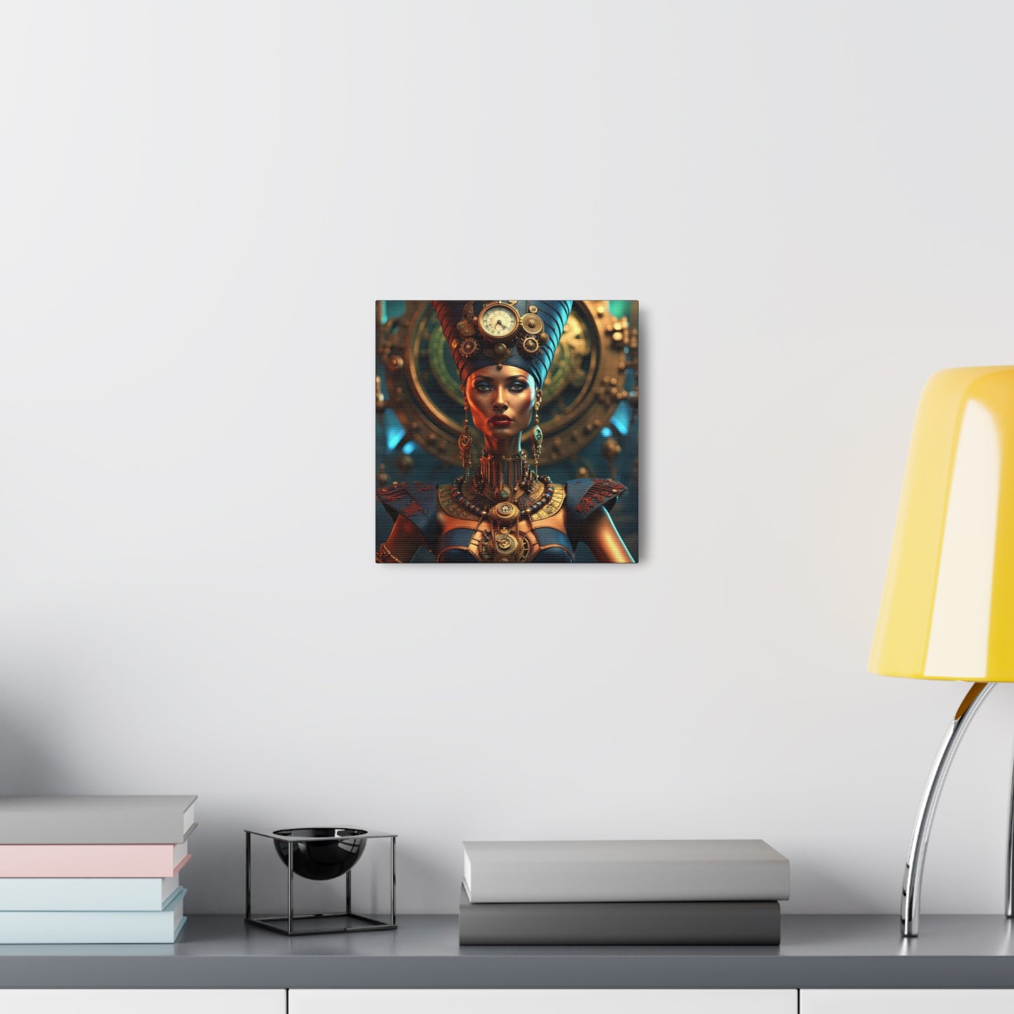 Steampunk Egyptian Queen Nefertiti NFT Art Canvas Gallery Wraps