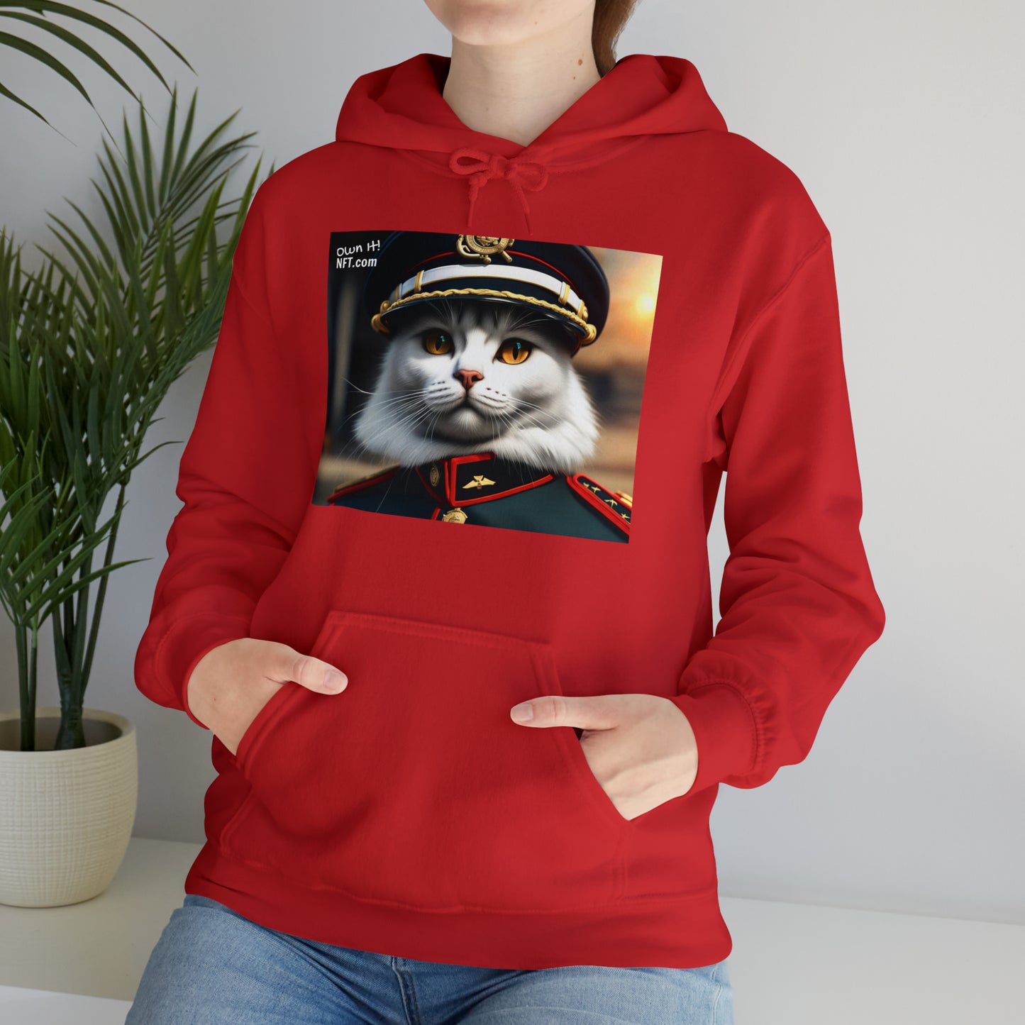 The Officer Cat Profession NFT Art Unisex Heavy Blend™ Hooded Sweatshirt