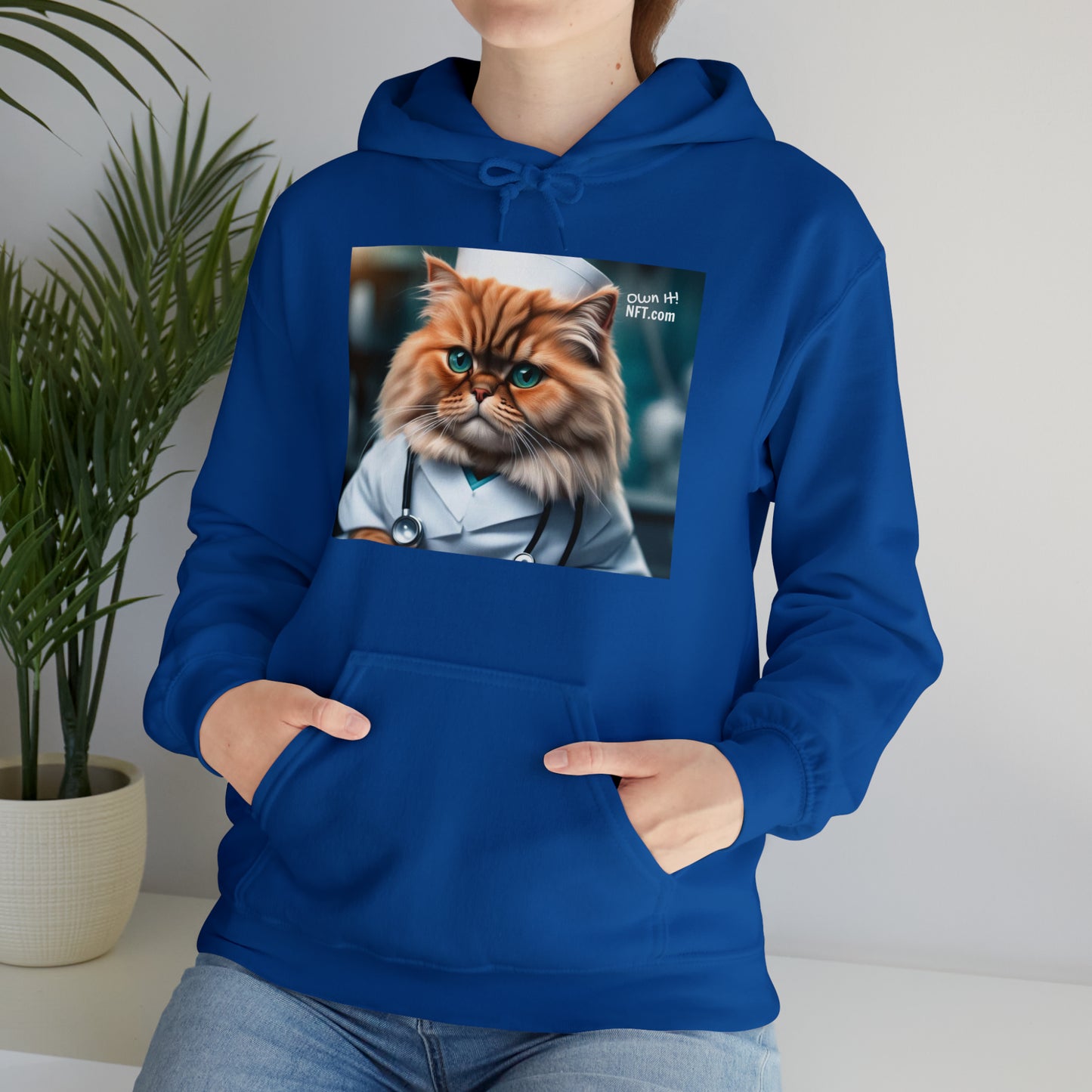 The Nurse Cat Profession NFT Art Unisex Heavy Blend™ Hooded Sweatshirt